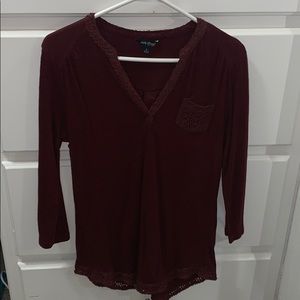 Lucky Brand Womens Lace trim shirt